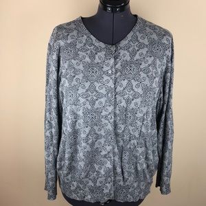 LANE BRYANT SOFT GRAY CARDIGAN SIZE 26/28 COTTON